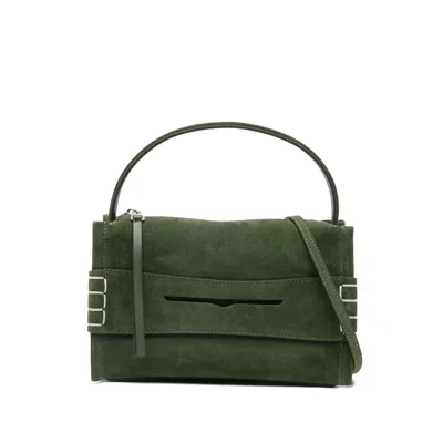 Jw Anderson W Anderson Womens Khaki Loafer Suede Shoulder Bag In Green
