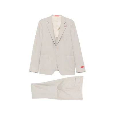 Isaia Button Single-breasted Suit In Multi