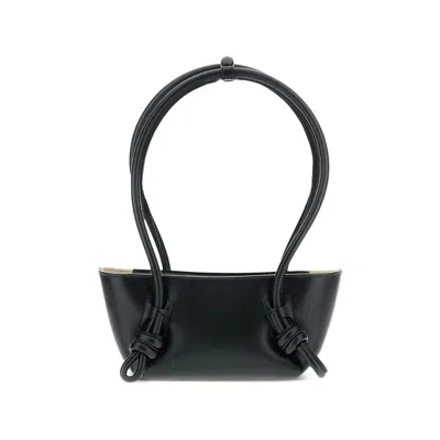 Hereu Mini Fleca Rectangular Shoulder Bag Knotted Handles In Black