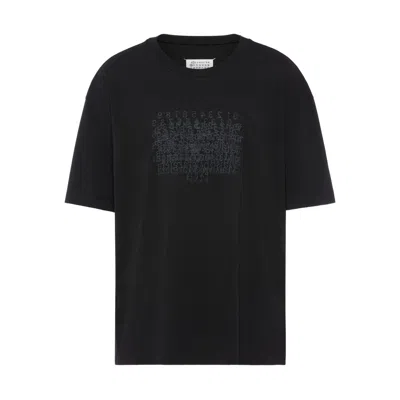 Maison Margiela Classic Black T-shirt With Round Neckline And Short Sleeves In Black