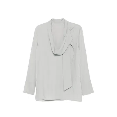 System Tie-neck Blouse In Gray