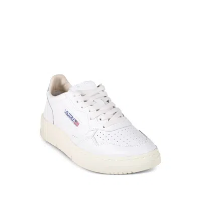 Autry Low-top Sneakers With Perforated Detailing And Metallic Accents In White