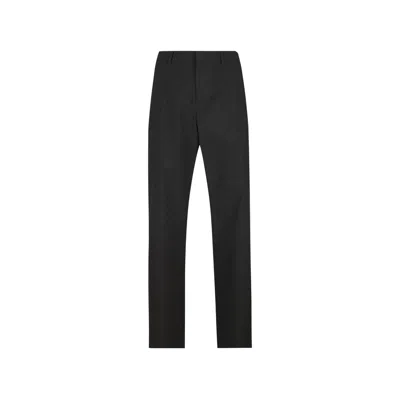 Gucci Tailored Trousers Subtle Pattern Belt Loops In Black