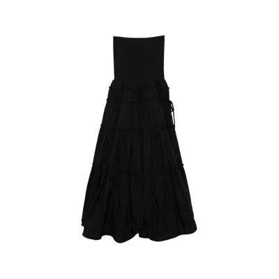 System Drawstring Midi Skirt In Black