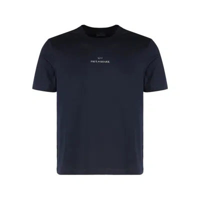 Paul & Shark Cotton Crew Neck T Shirt Short Sleeves In Blue