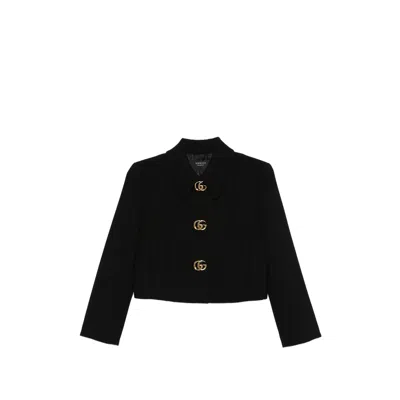 Gucci Logo-button Cropped Jacket In Pattern