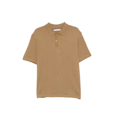 Samsoe & Samsoe Sajase Button Knitted Polo Shirt In Neutral