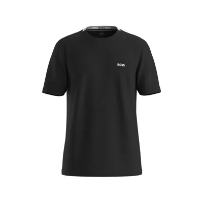 Hugo Boss Tee Mens Stretch Cotton T-shirt With Contrast Logo Nos In Black