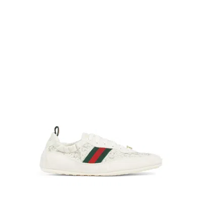 Gucci Shift Sneakers Embroidered Accents Low Top Sole In Neutral