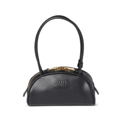 Miu Miu Black Calf Leather Bos Taurus Shoulder Bag