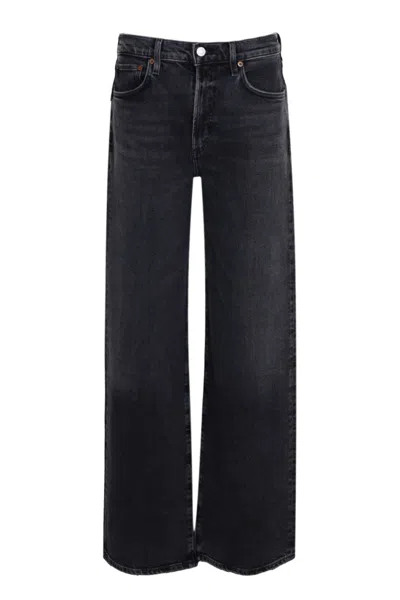 Agolde Womens Radius Harper Straight-leg Stretch-denim Jeans In Black