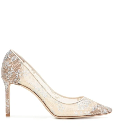 Shop Jimmy Choo Romy 85 Lace Pumps In White