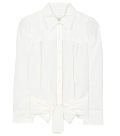 Chloé Cropped Silk Top In White