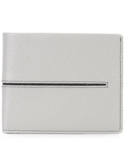 Tod's Embossed Line Bi-fold Wallet - Grey In Grey