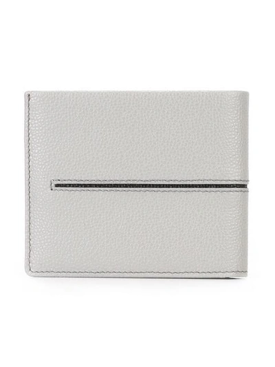 Tod's Embossed Line Bi-fold Wallet - Grey In Grey