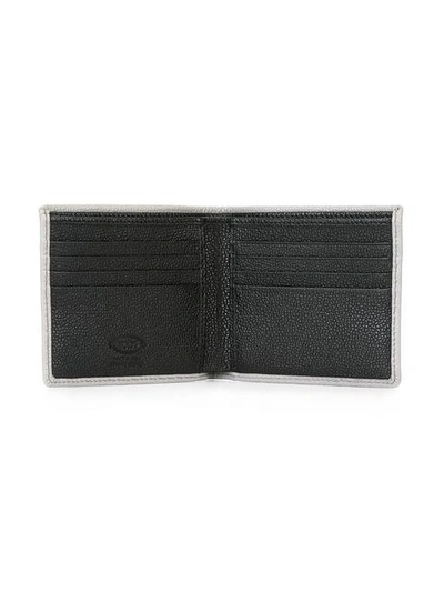 Tod's Embossed Line Bi-fold Wallet - Grey In Grey