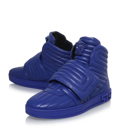 Shop Versace Medusa Quilted Padded Hi Tops