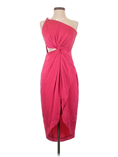 Amur Deena One-shoulder Midi Dress In Pink