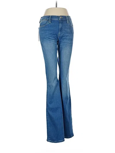 Frame Womens The Icon Long Flared Stretch-denim Blend Jeans Foxley In Blue