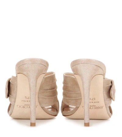 Shop Jimmy Choo Keely 100 Suede Sandals In Neutrals