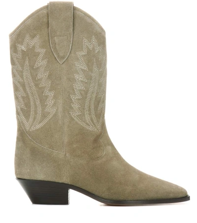 Shop Isabel Marant Étoile Dallin Suede Boots In Taupe