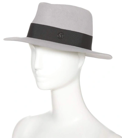 Shop Maison Michel Andre Felt Hat In Pearl Grey