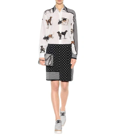 Shop Stella Mccartney Printed Silk Shorts In Llack