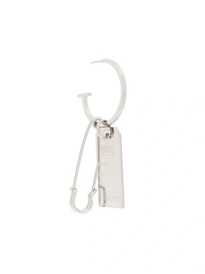 Shop Mm6 Maison Margiela Safety Pin And Tag Earring
