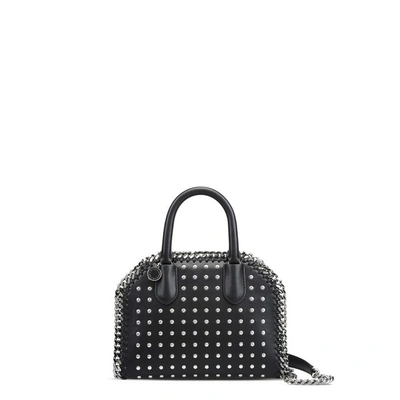 Shop Stella Mccartney Black Studded Falabella Box Mini Bag