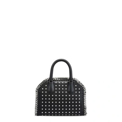 Shop Stella Mccartney Black Studded Falabella Box Mini Bag