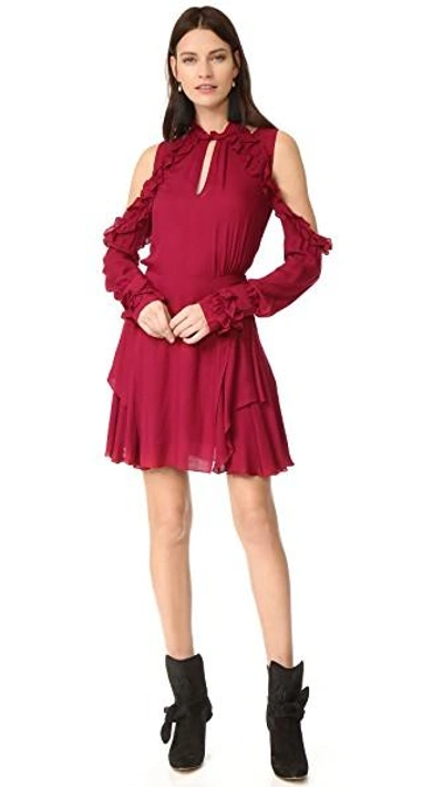 Shop Iro Hanie Dress In Wine