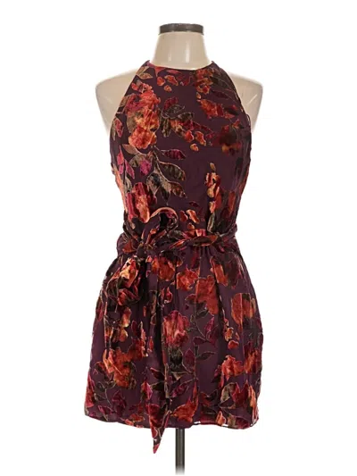 Amanda Uprichard Selah Dress In Sorrel Burnout In Red