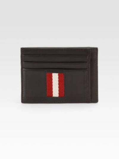 Bally Leather Card Case In Chocolate