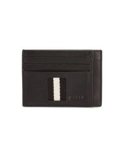 Shop Bally Leather Card Case In Chocolate