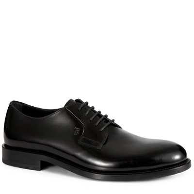 Shop Tod's Leather Derby Shoes In Black