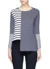 STELLA MCCARTNEY Stripe asymmetric hem T-shirt
