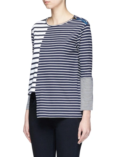 Shop Stella Mccartney Stripe Asymmetric Hem T-shirt
