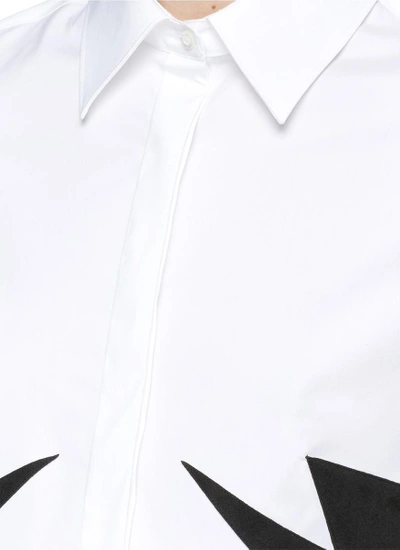 Shop Neil Barrett Thunderbolt Patch Pleated Shirt