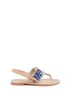 MABU BY MARIA BK 'Sapphire' embellished fringe leather thong sandals