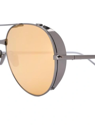 Shop Linda Farrow Aviator Sunglasses In Silver ,metallic