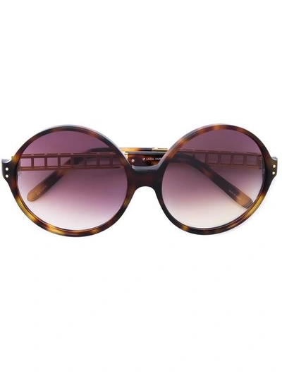 Linda Farrow Oversized Sunglasses In Brown