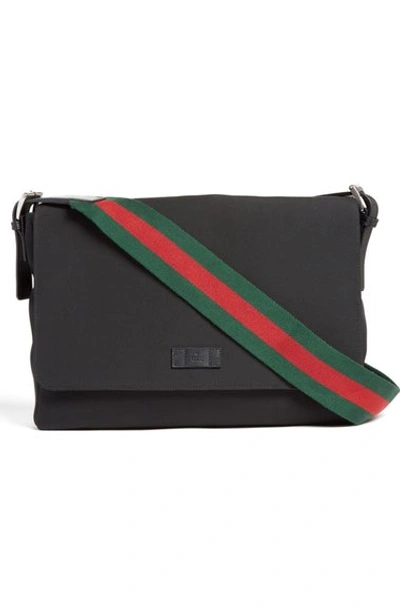 Shop Gucci Techno Canvas Messenger Bag - None In Nero/vrv