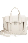 3.1 Phillip Lim 'medium Pashli' Shark Embossed Leather Satchel - Black In Feather