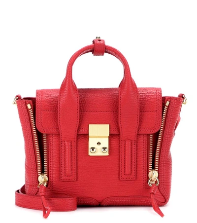 3.1 Phillip Lim / フィリップ リム Pashli Mini Shark-embossed Leather Satchel In Red