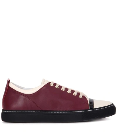 Shop Lanvin Low-top Leather Sneakers In Lurguedy
