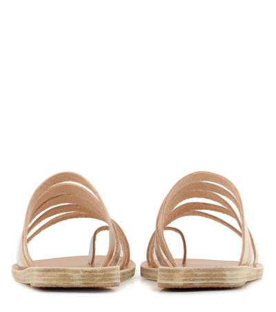 Shop Ancient Greek Sandals Niki Metallic Leather Sandals In Piek Metal