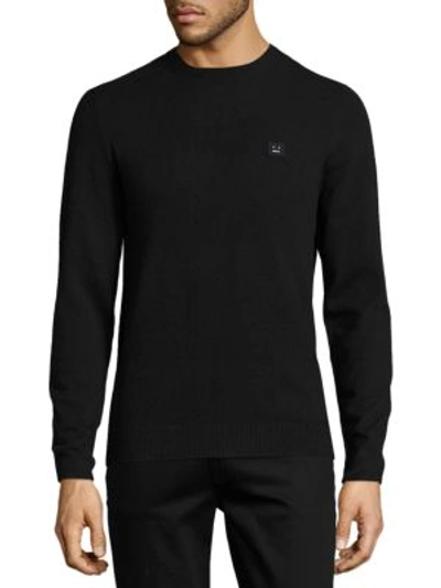 Shop Acne Studios Dasher O Face Wool Pullover In Grey