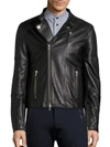 DIESEL Long Sleeve Leather Moto Jacket