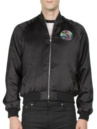 Saint Laurent Black Teddy 'sweet Dreams' Shark Bomber Jacket