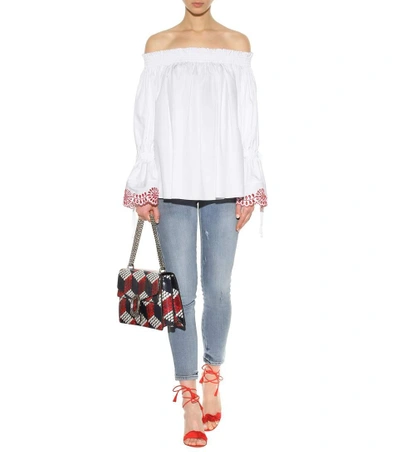 Shop Alexander Mcqueen Cotton Off-the-shoulder Blouse